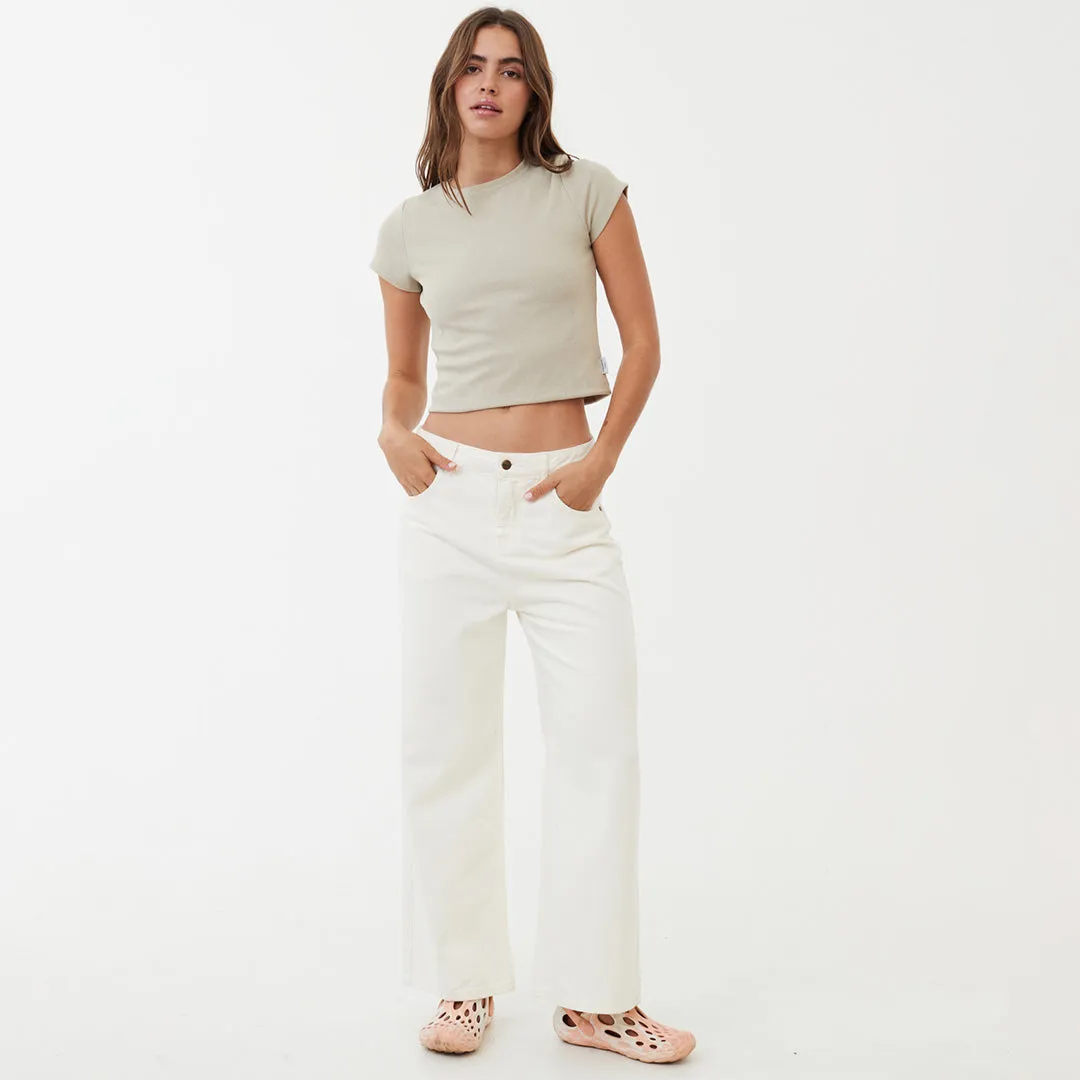 AFENDS Womens Kendall - Denim Relaxed Fit Jeans - Off White