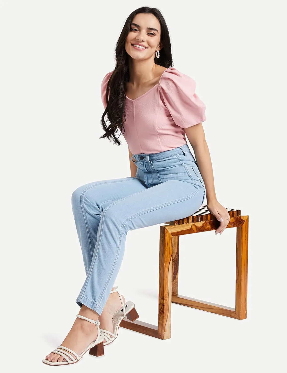 AKA CHIC Tapered Fit Women Jeans (AKCB 1438_Blue_26)