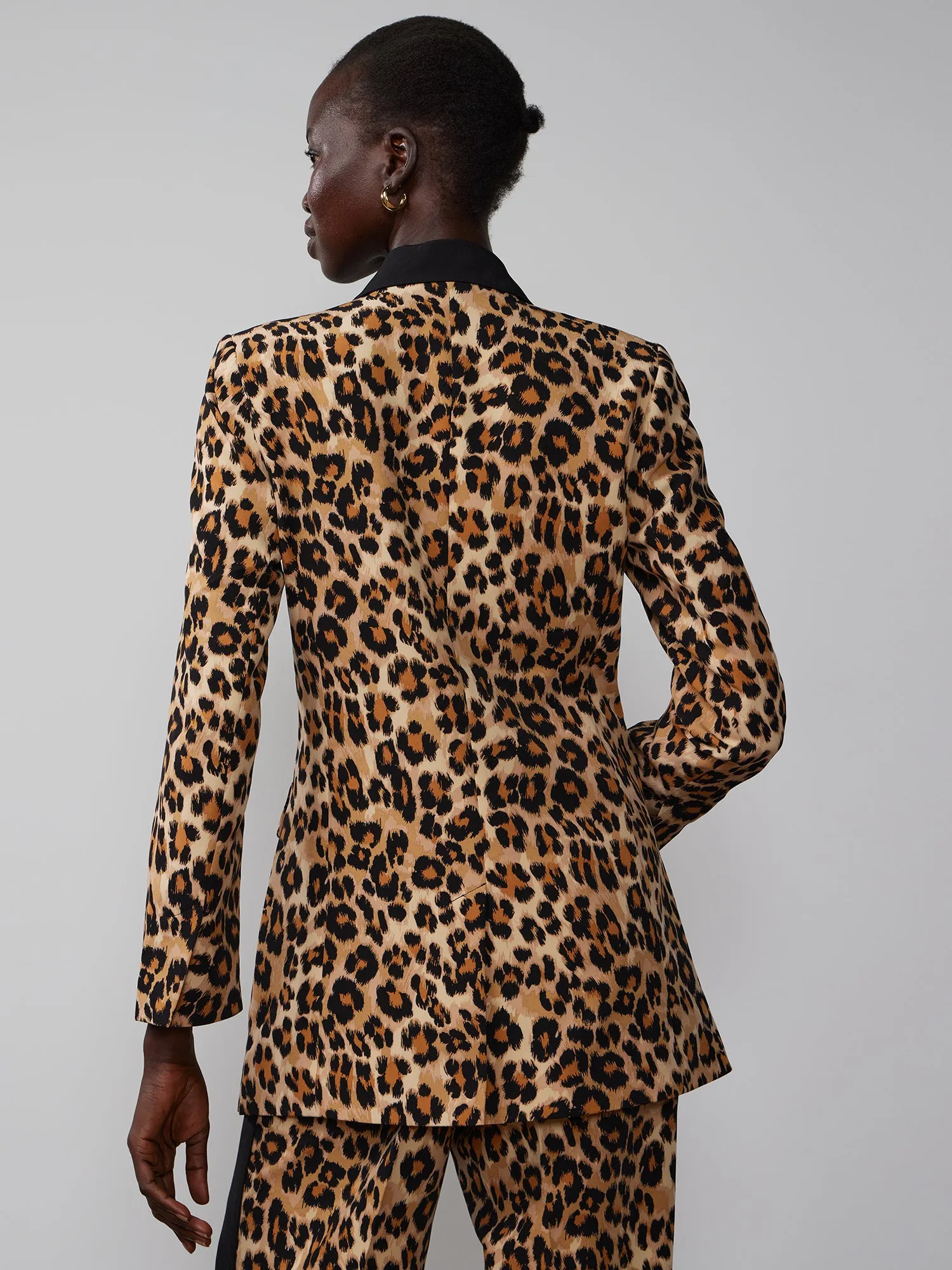 Animal Print Single Breasted Blazer