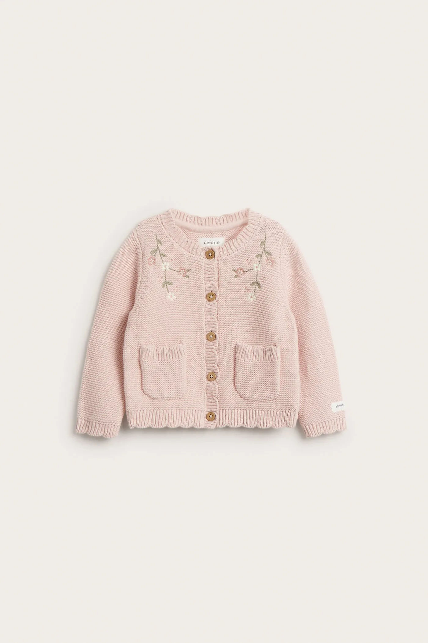 Baby pink embroidered cardigan