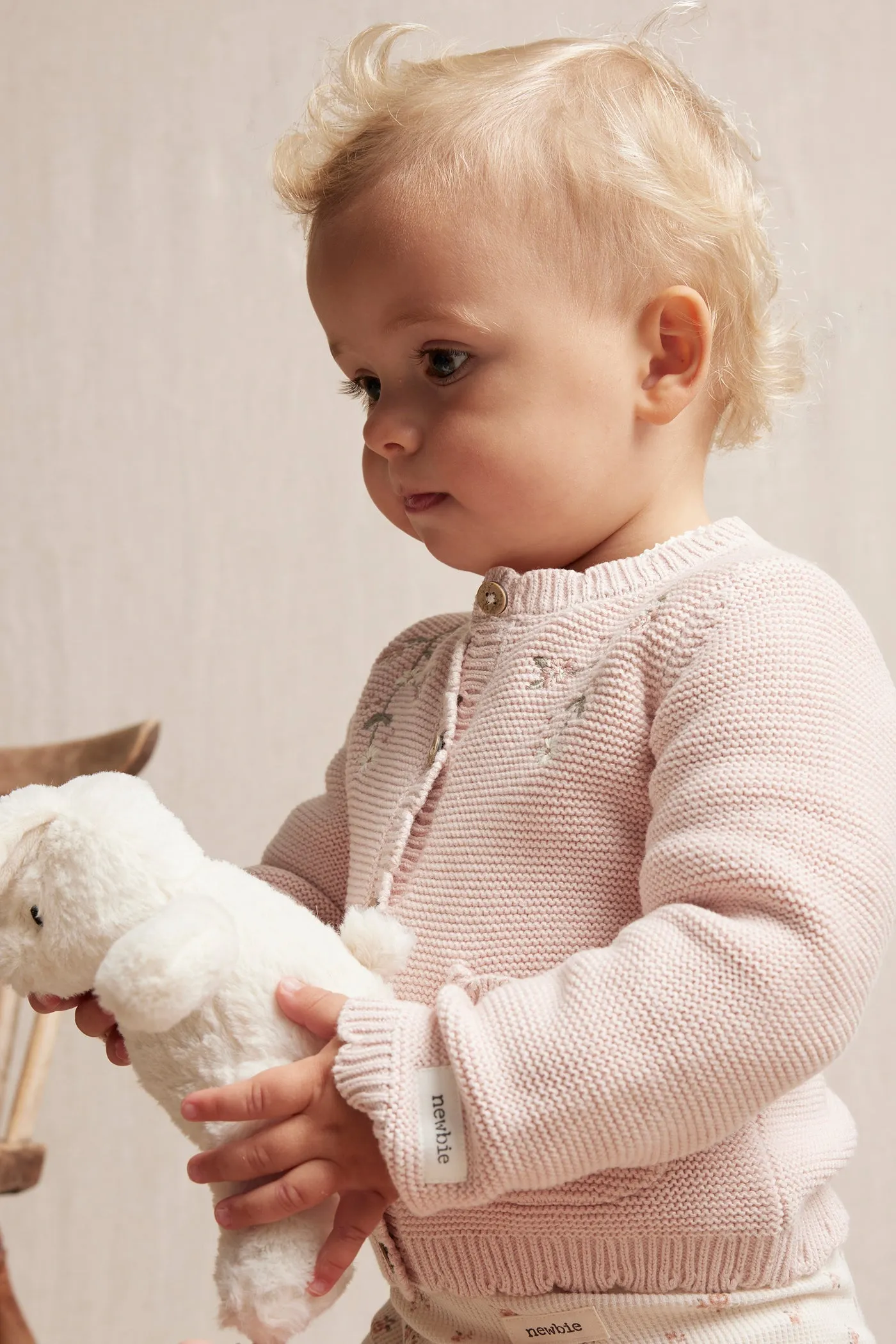 Baby pink embroidered cardigan