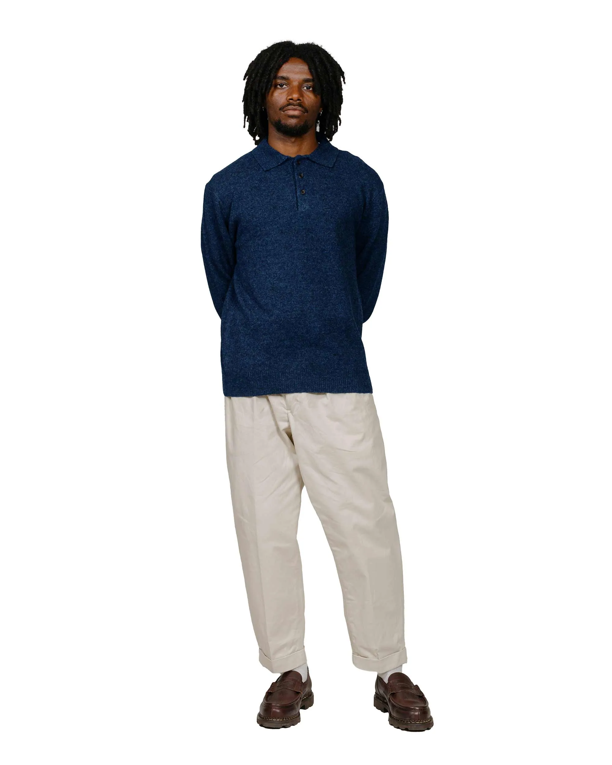 Beams Plus Knit Polo 9G Navy
