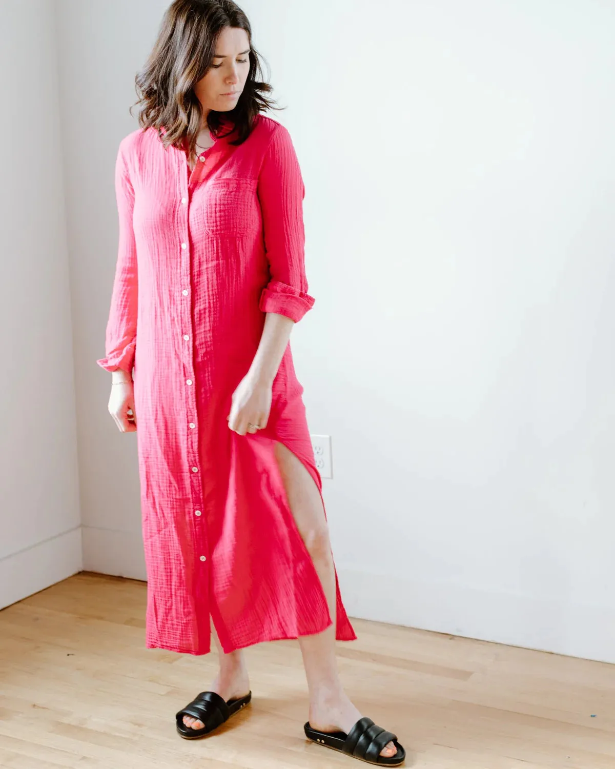 Boyfriend Maxi Dress - Magenta