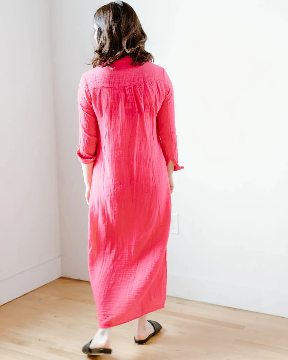 Boyfriend Maxi Dress - Magenta