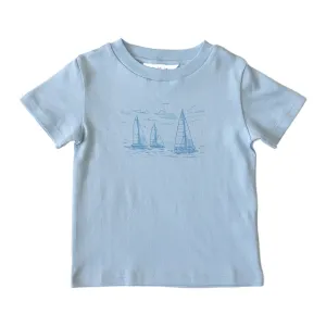 Boys Crew Shirt - Sailboat Scene