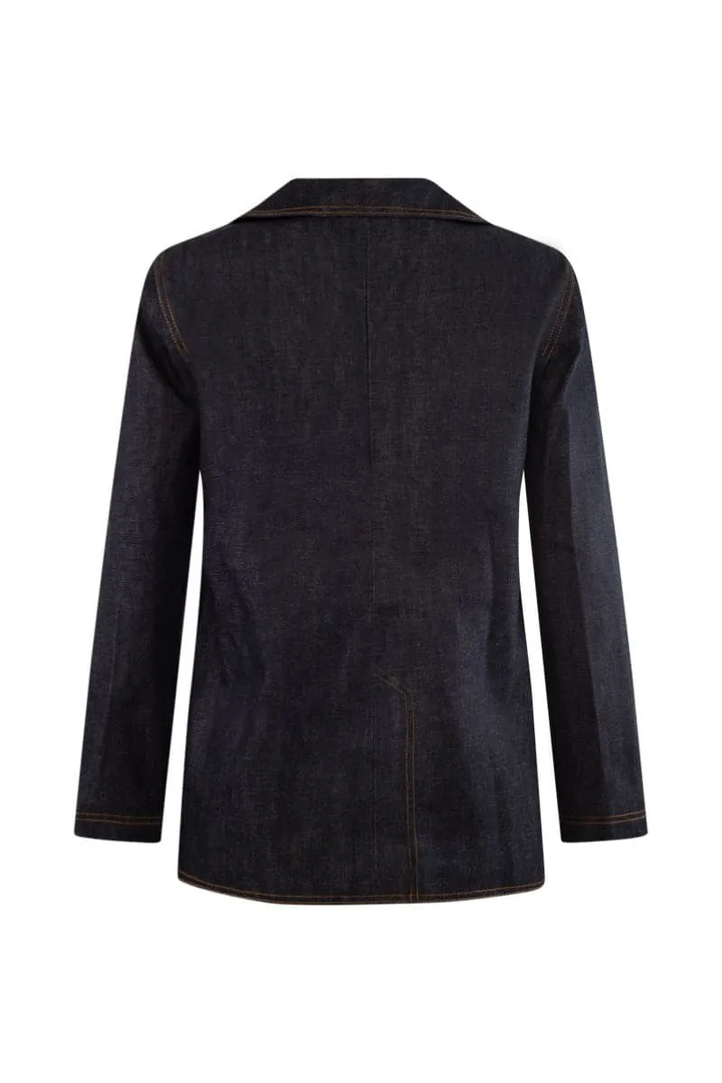 BROKEN HEART DENIM & BROWN SEAM BLAZER