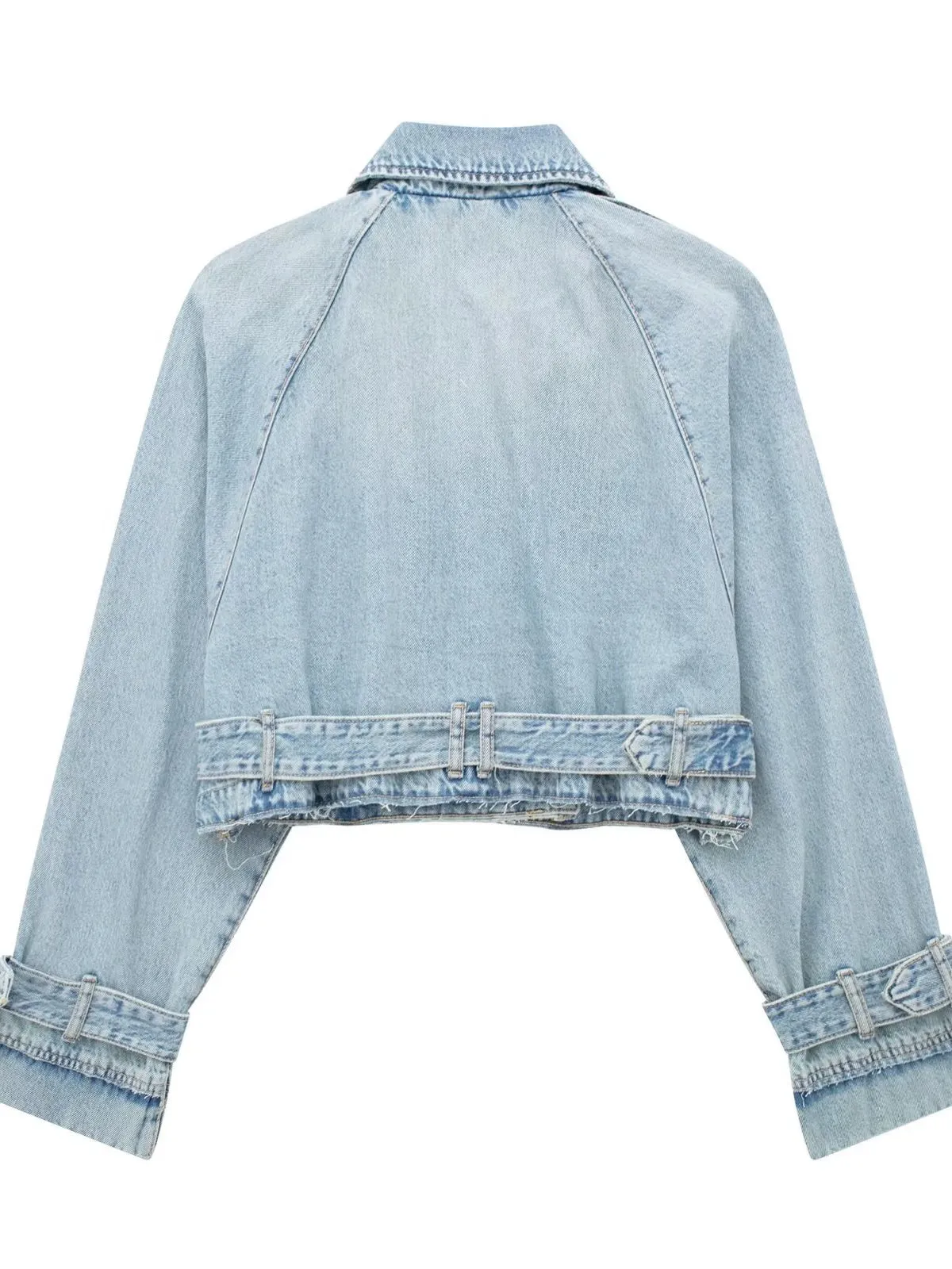 Buckle Cropped Denim Jacket