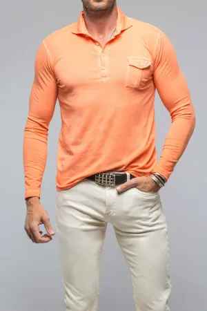 Cafe Paco LS Polo Shirt In Peach