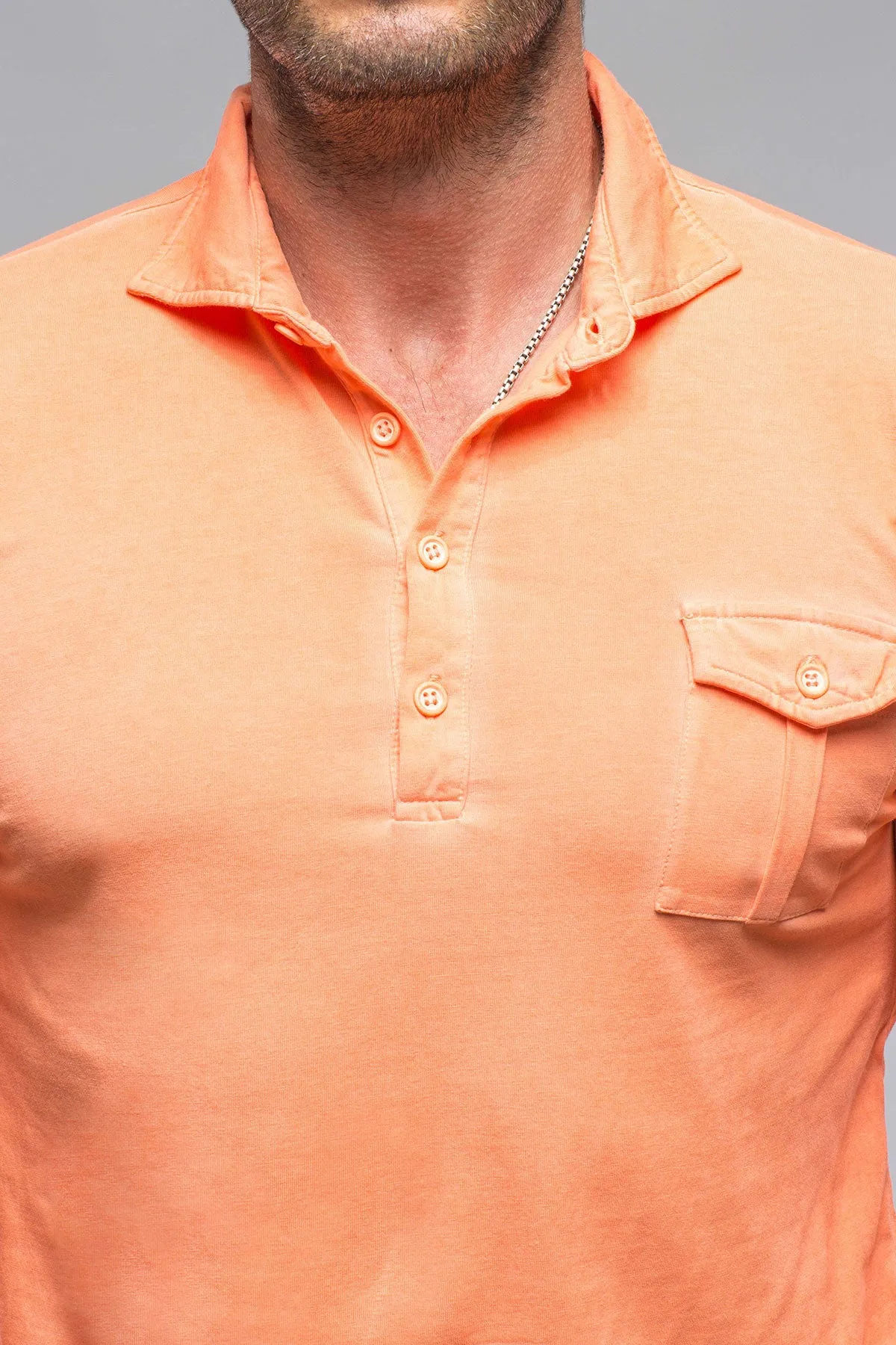 Cafe Paco LS Polo Shirt In Peach