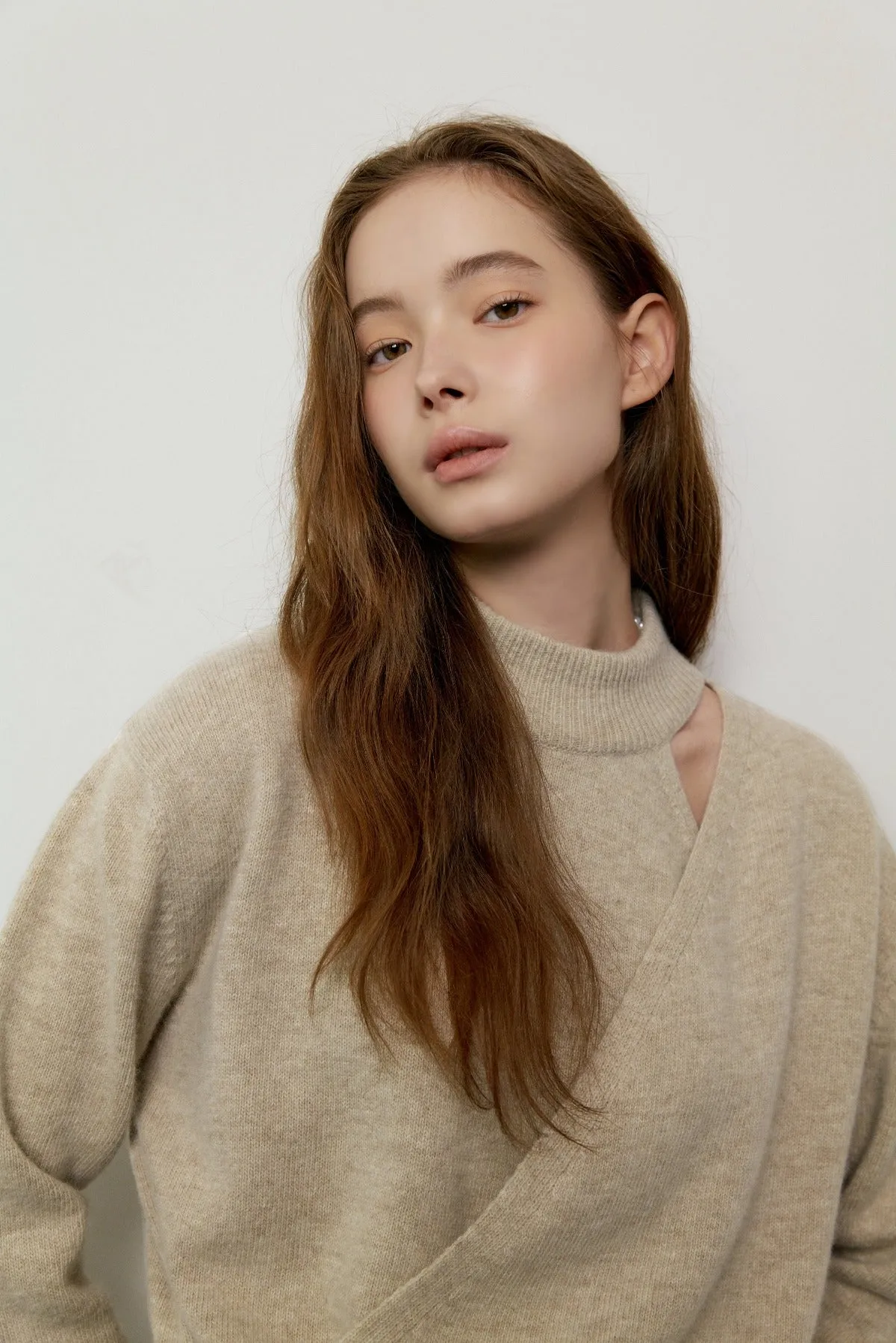 Cashmere Wrap Knit In Oatmeal