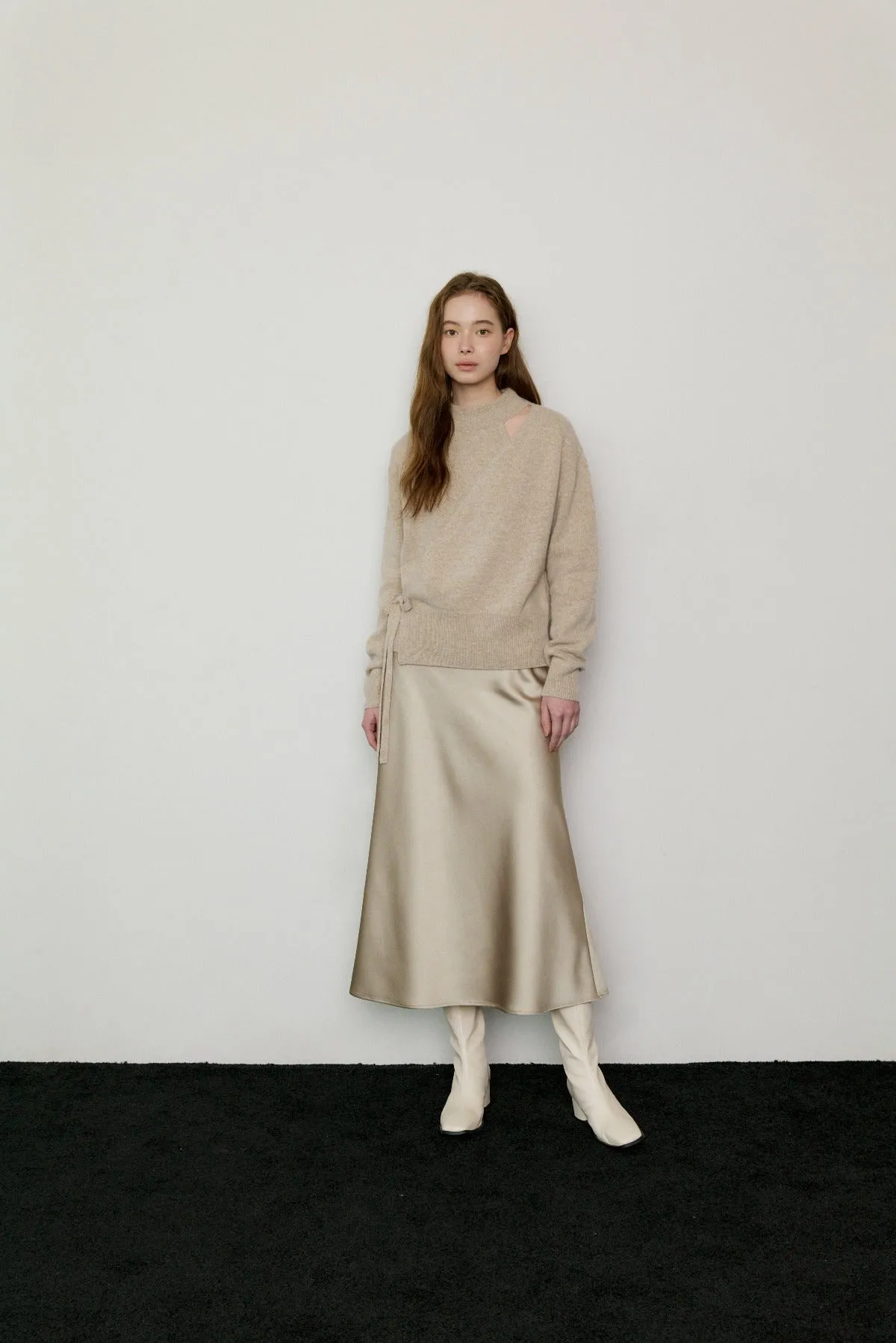 Cashmere Wrap Knit In Oatmeal