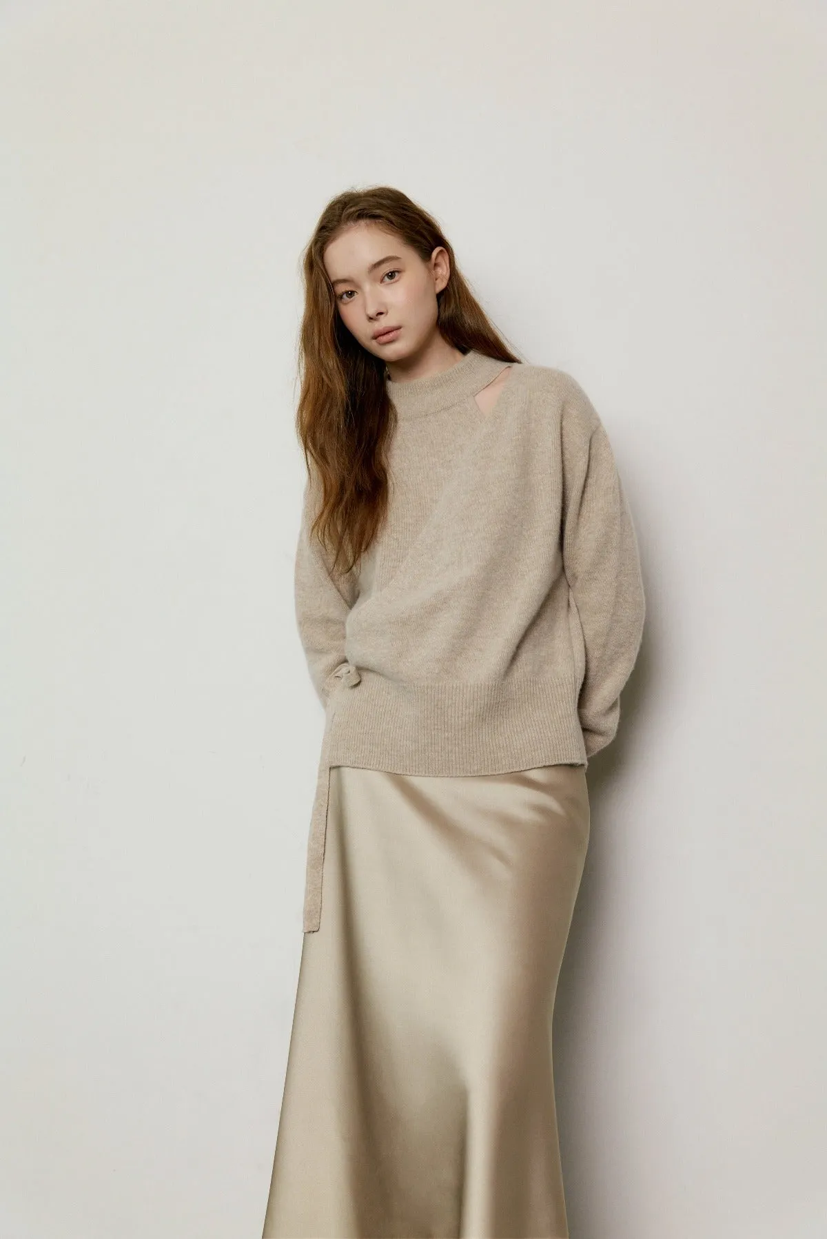 Cashmere Wrap Knit In Oatmeal