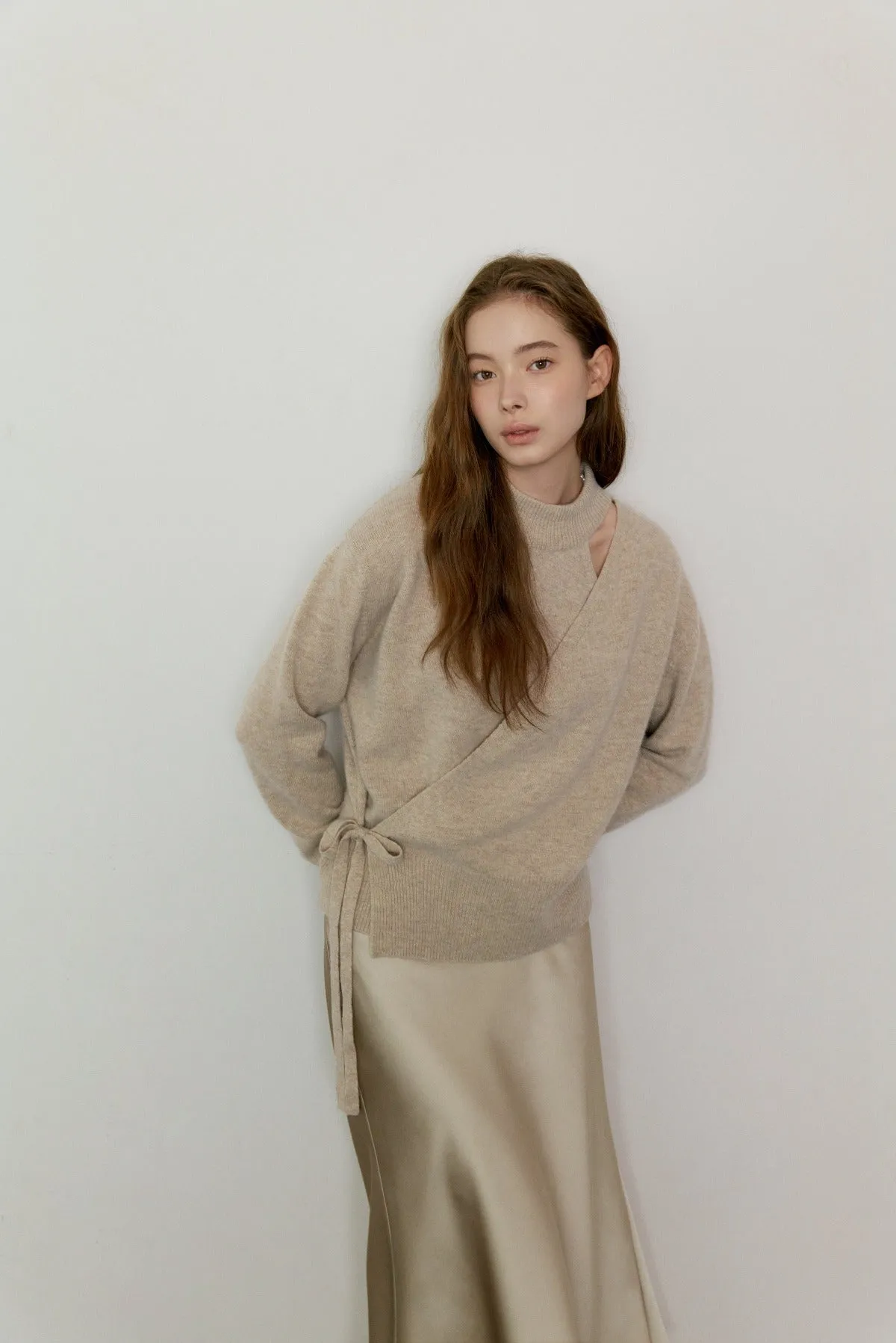 Cashmere Wrap Knit In Oatmeal