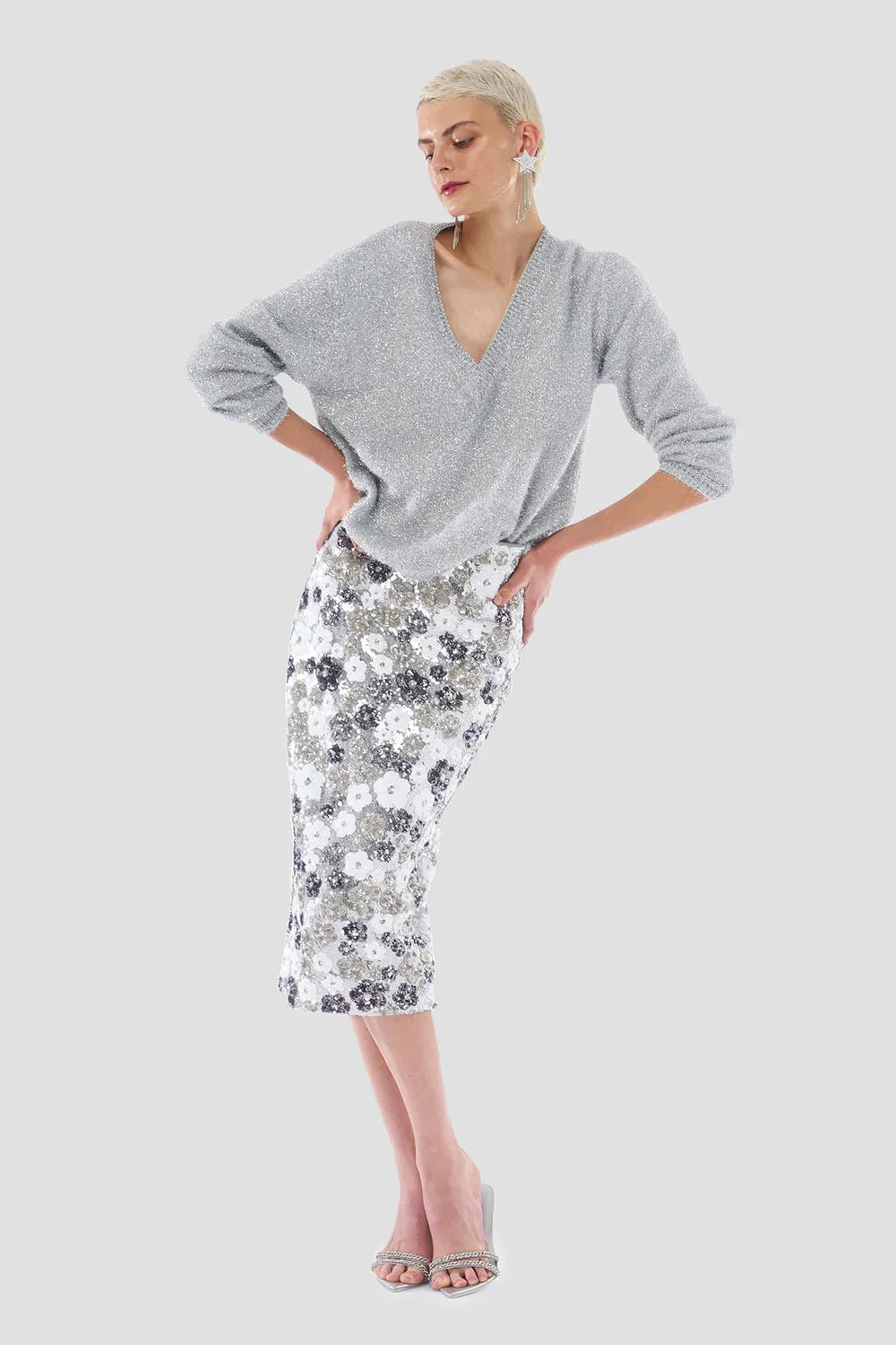 CELESTIAL KNIT V-NECK SWEATER