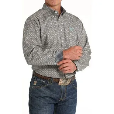 Cinch Men's Medallion Print Button-Down Western Shirt - Blue