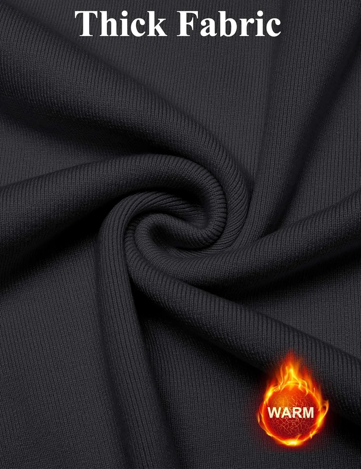 COOFANDY Mens Long Sleeve Polo Sweater Knit Polo Casual Heavyweight Thermal Pullover Sweater with Pocket