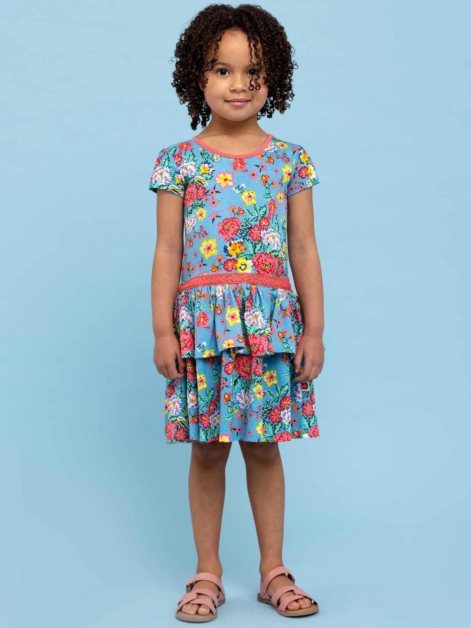 Cornflower Meadow Tiered Jersey Dress