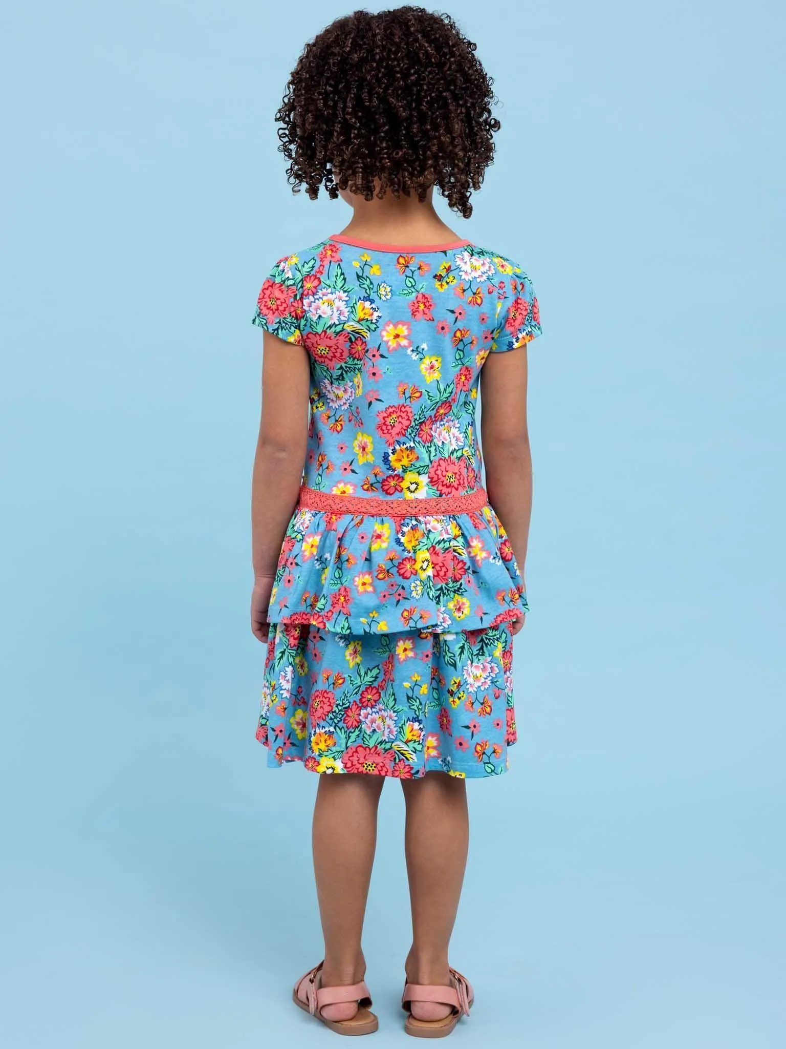 Cornflower Meadow Tiered Jersey Dress