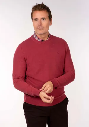 Crew Neck Knit - Deep Garnet Red
