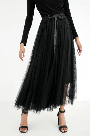 Dot Mesh Skirt