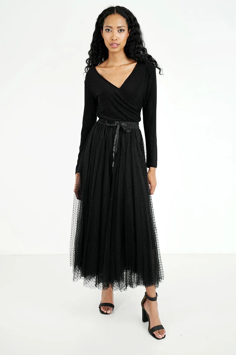 Dot Mesh Skirt