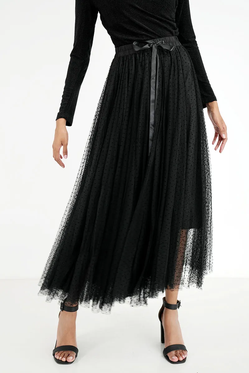 Dot Mesh Skirt