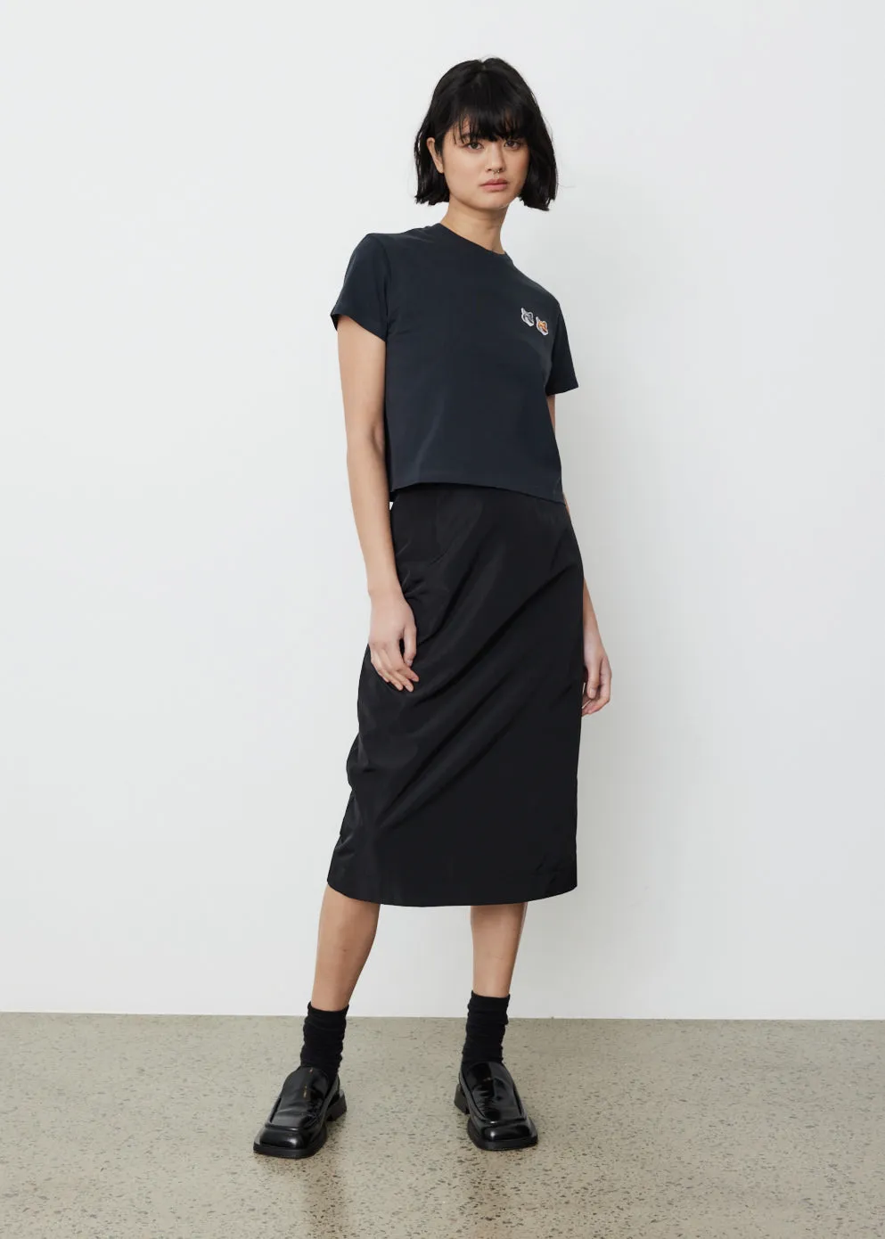 Double Fox Head Patch Cropped T-Shirt