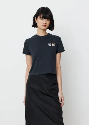 Double Fox Head Patch Cropped T-Shirt