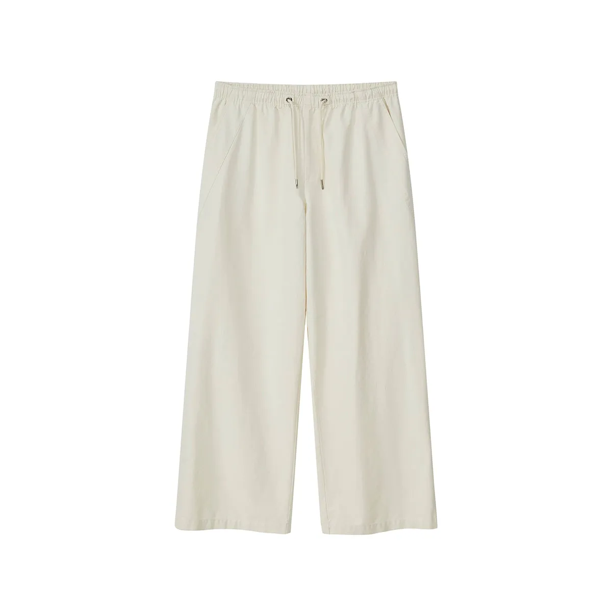 Elastic Waist Wide-Leg Trousers