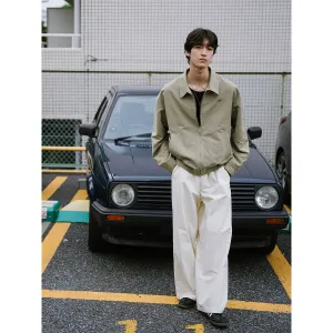 Elastic Waist Wide-Leg Trousers