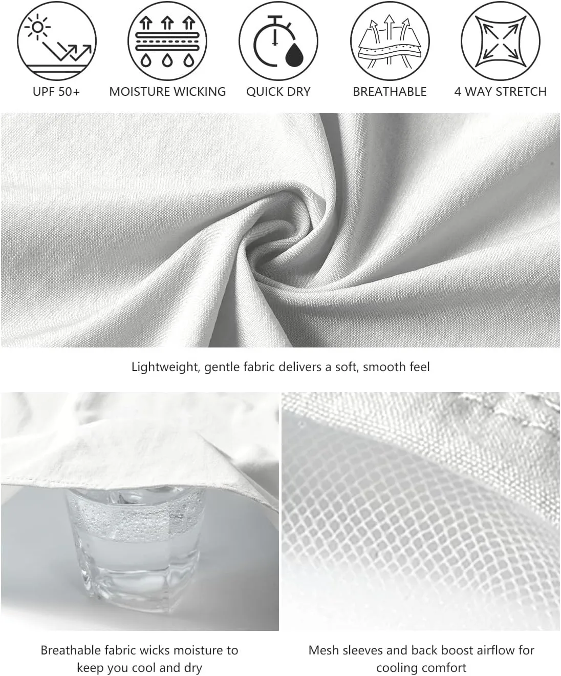Fishing Shirts for Men Long Sleeve Sun Protection Outdoor Safari Shirt Men Clothes, Quick Dry Mens Fishing Shirts