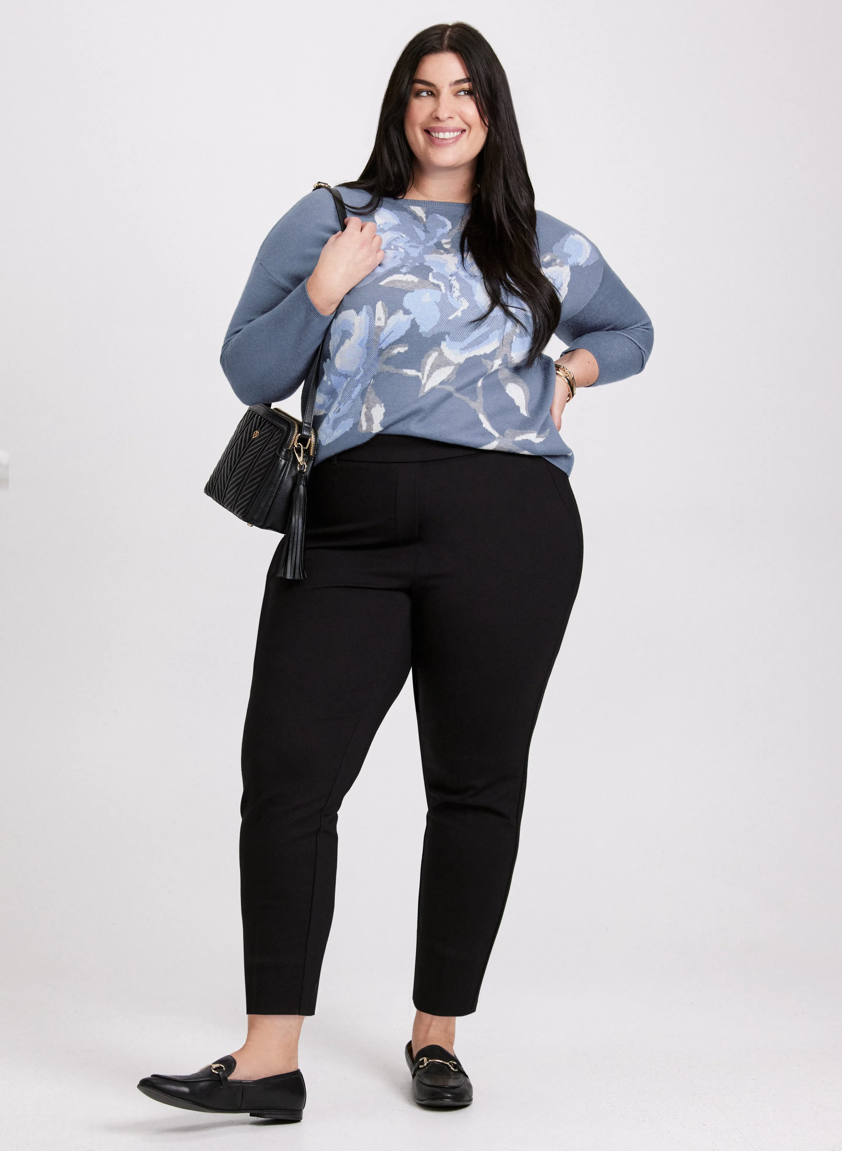 Floral Print Knit Sweater