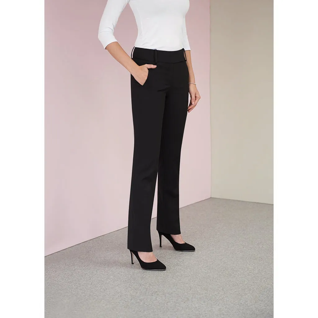 Genoa Ladies Trousers Charcoal Pinstripe