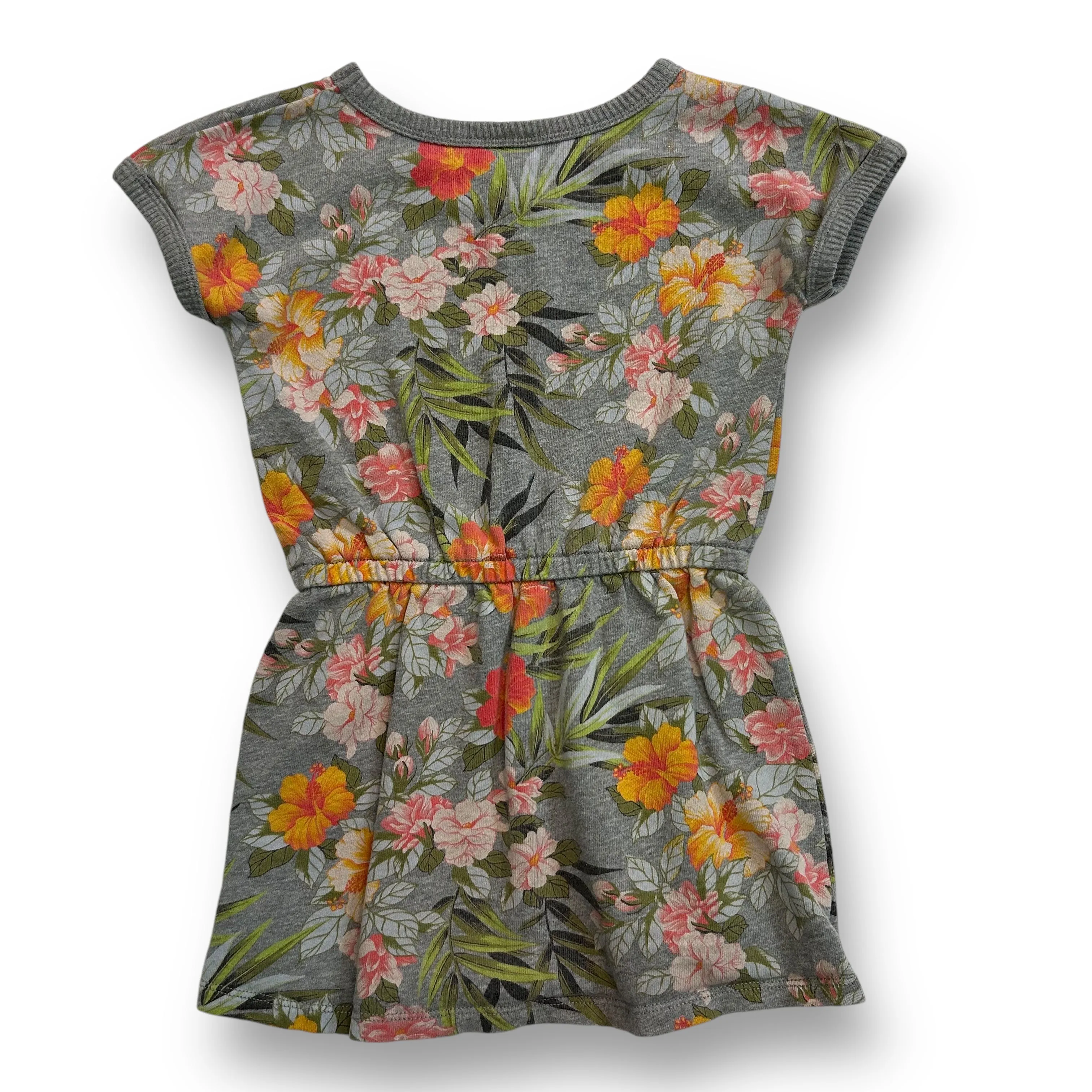 Girls Gap Size 4 Gray & Floral Print Everyday Comfy Dress