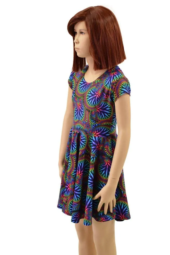 Girls Radioactive Cap Sleeve Skater Dress
