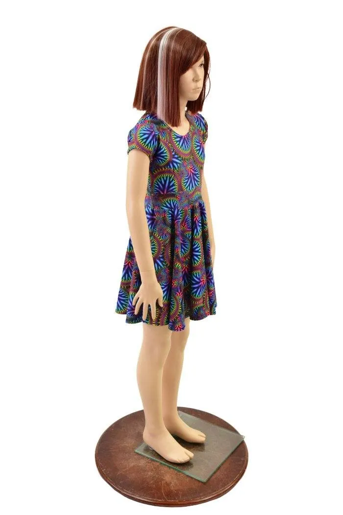 Girls Radioactive Cap Sleeve Skater Dress