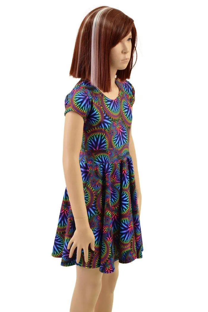 Girls Radioactive Cap Sleeve Skater Dress