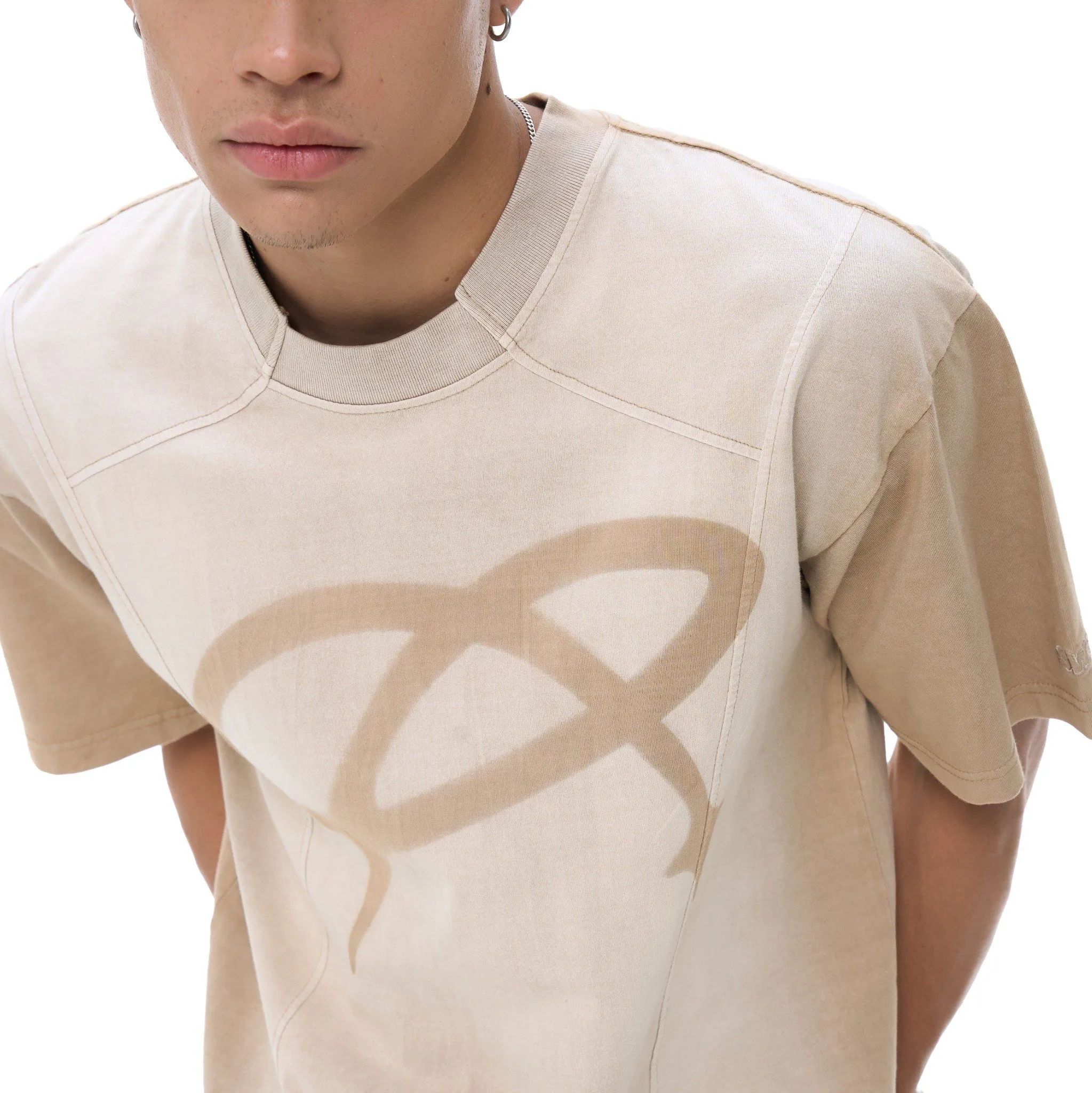 GLITCH TEE - TAN