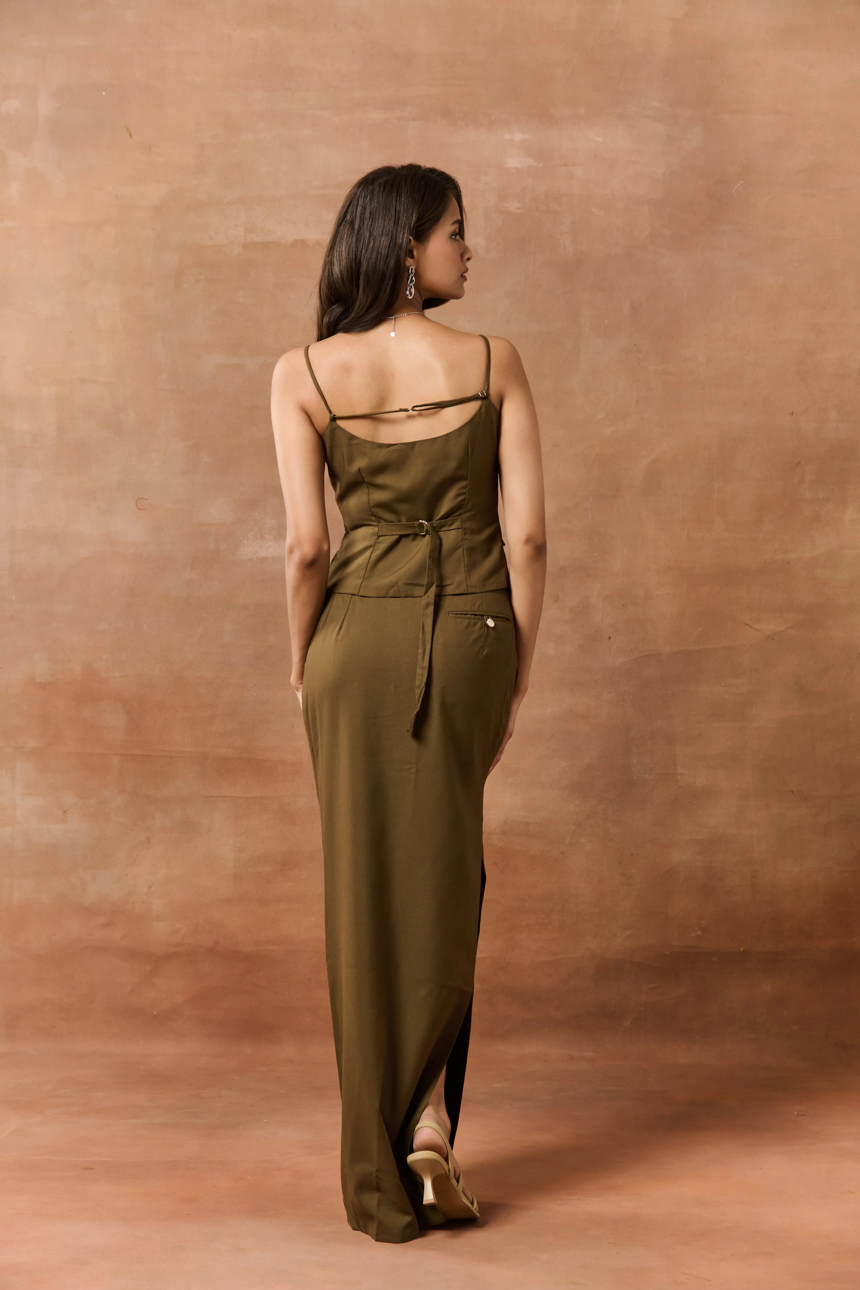 Helge Dark Green Buttoned Waistcoat