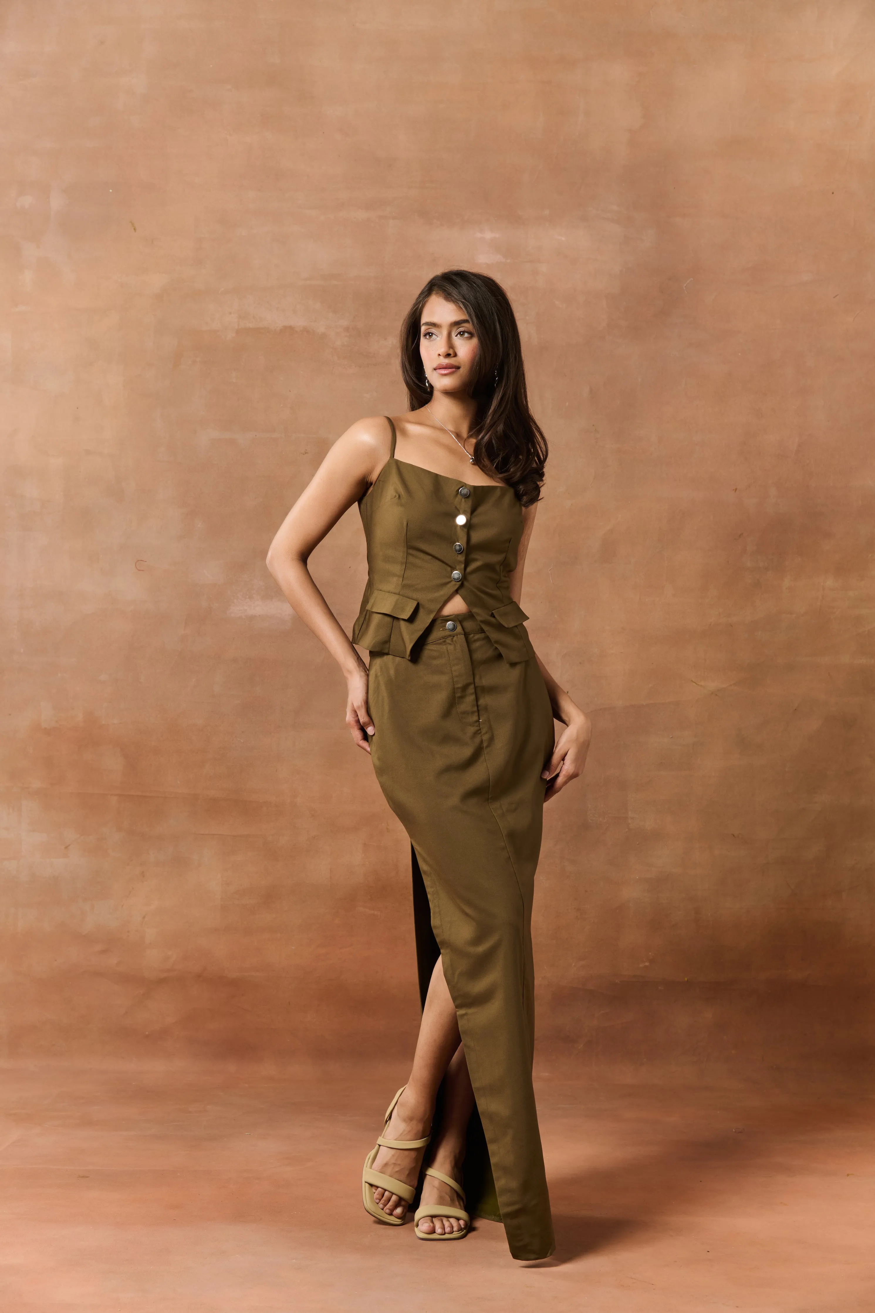 Helge Dark Green Buttoned Waistcoat