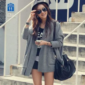 Hip Hop Loose Pattern Batwing Sleeve Cardigans