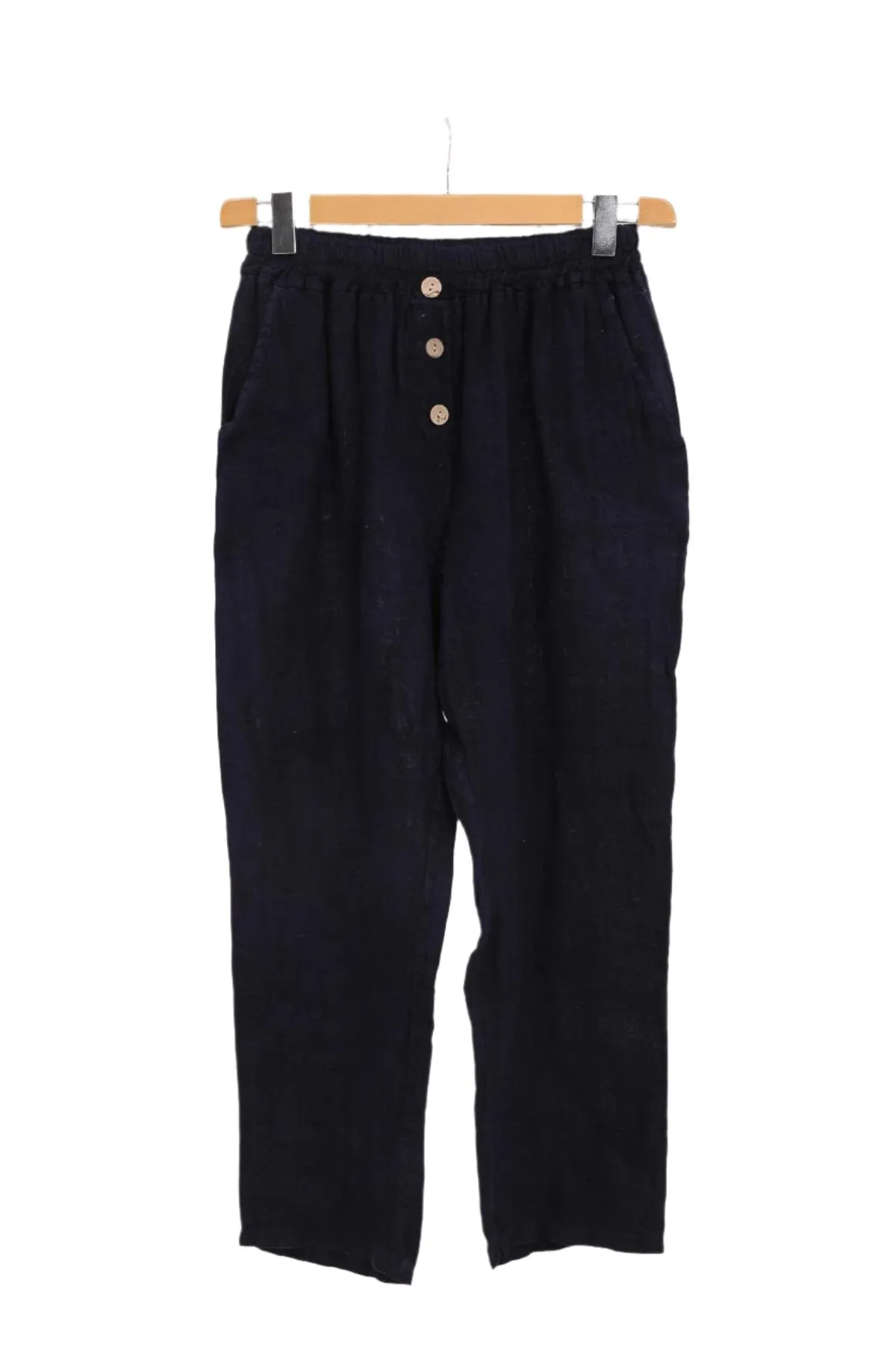 Italian Straight 7/8th Leg Linen Trousers One Size