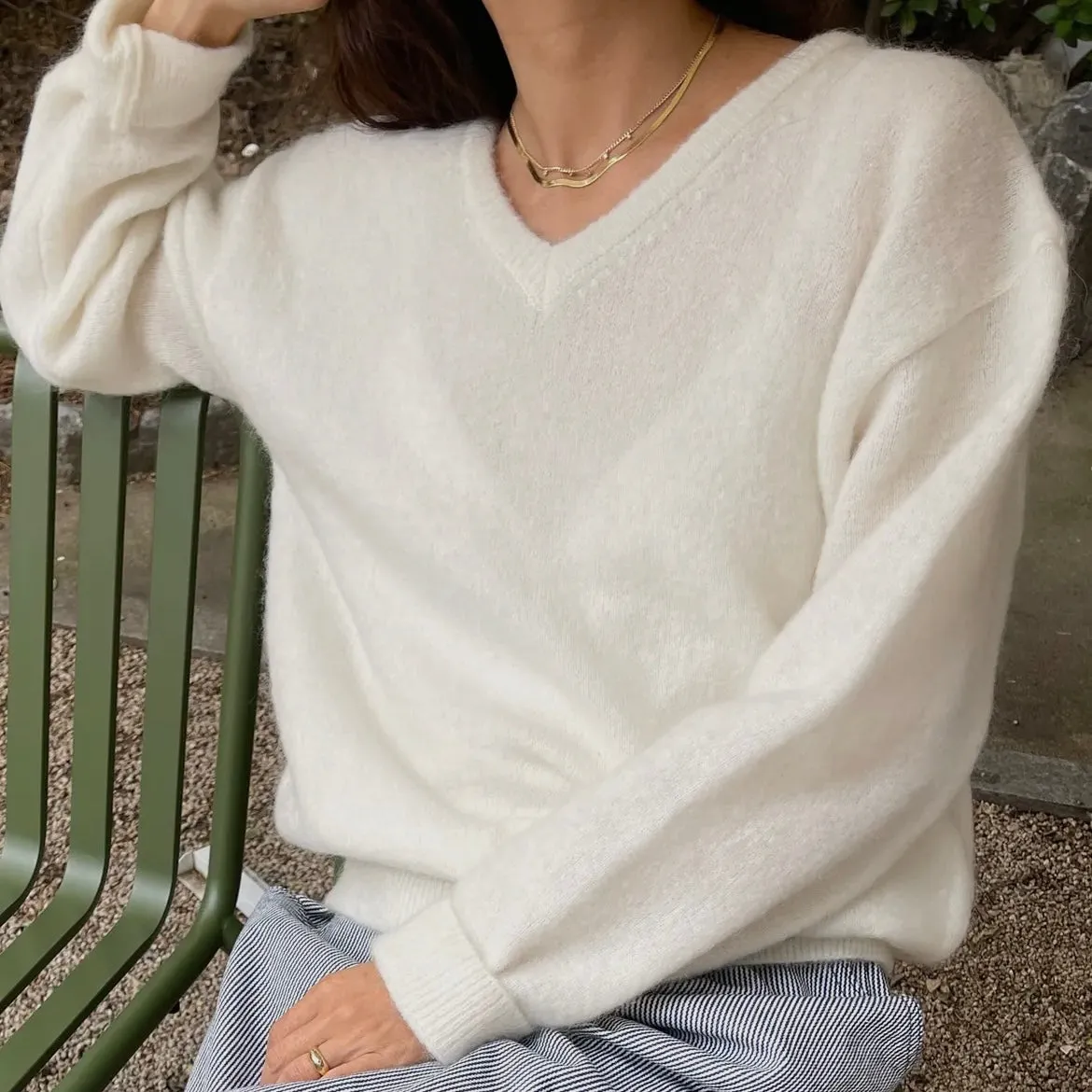 James Mohair Sweater in Snow White