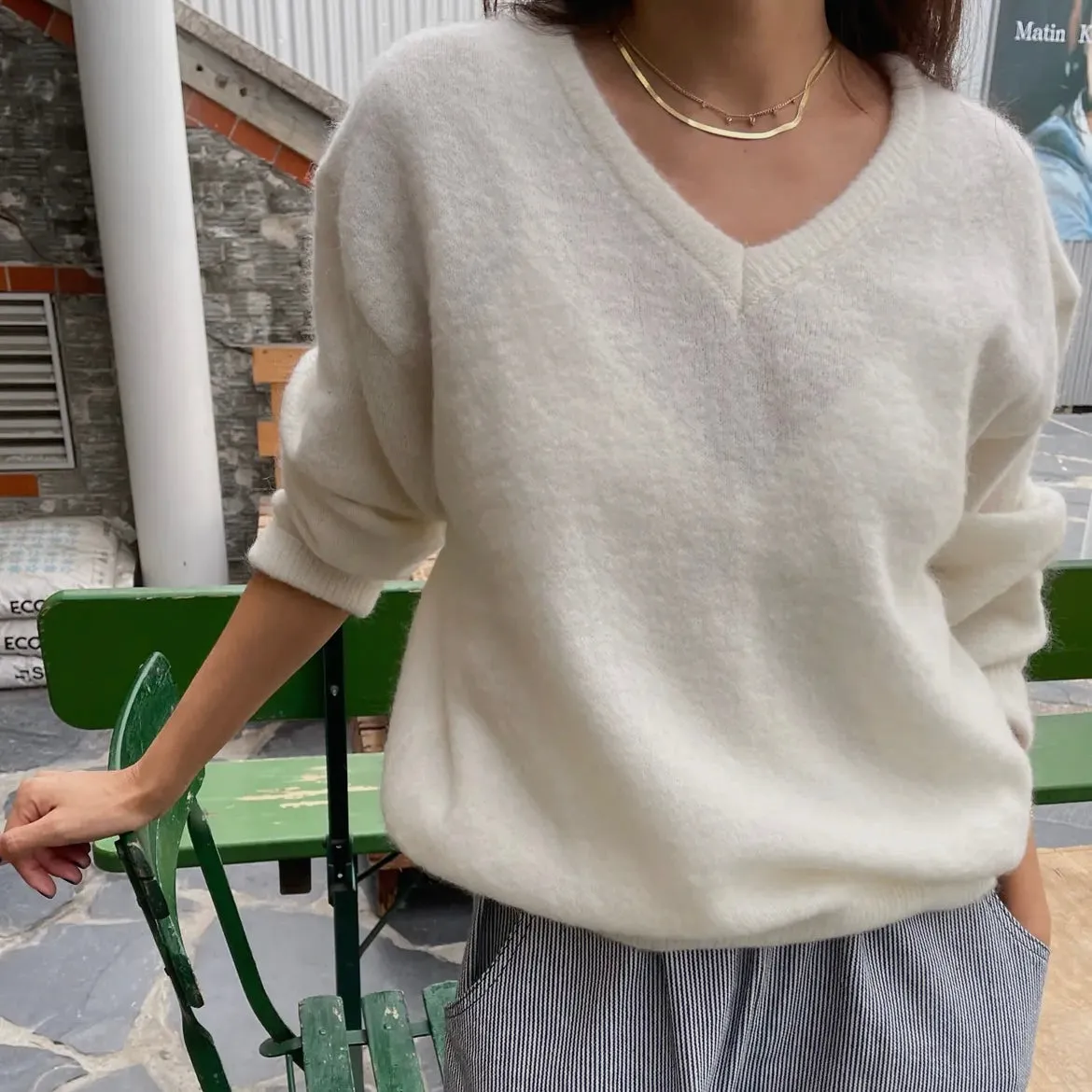 James Mohair Sweater in Snow White