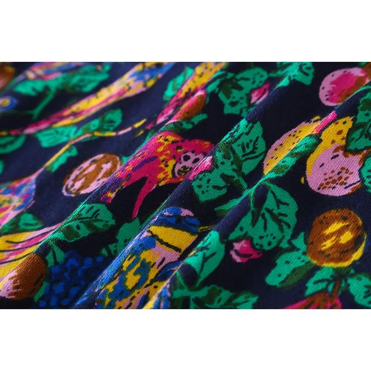 Jungle Print Cotton Knit Sweater
