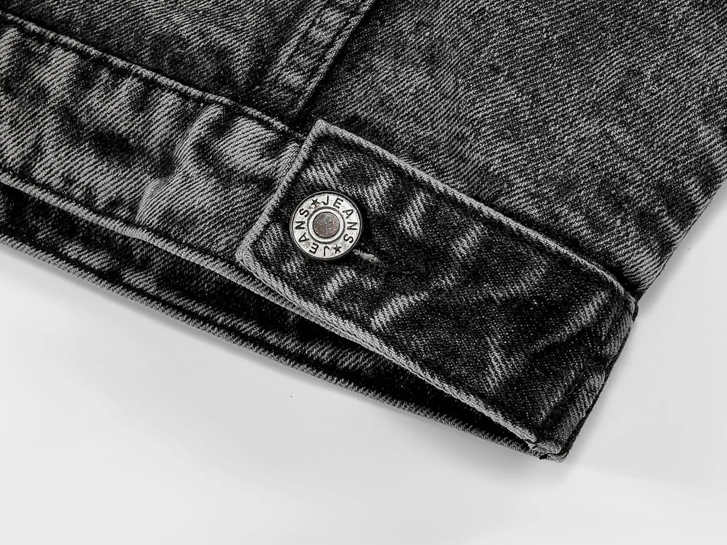 Kedera Womens Basic Button Down Vintage Black Long Sleeves Denim Jean Jacket Jacket for Women
