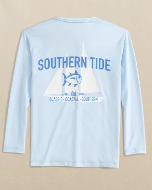 Kids Blue Sails Long Sleeve Performance T-Shirt