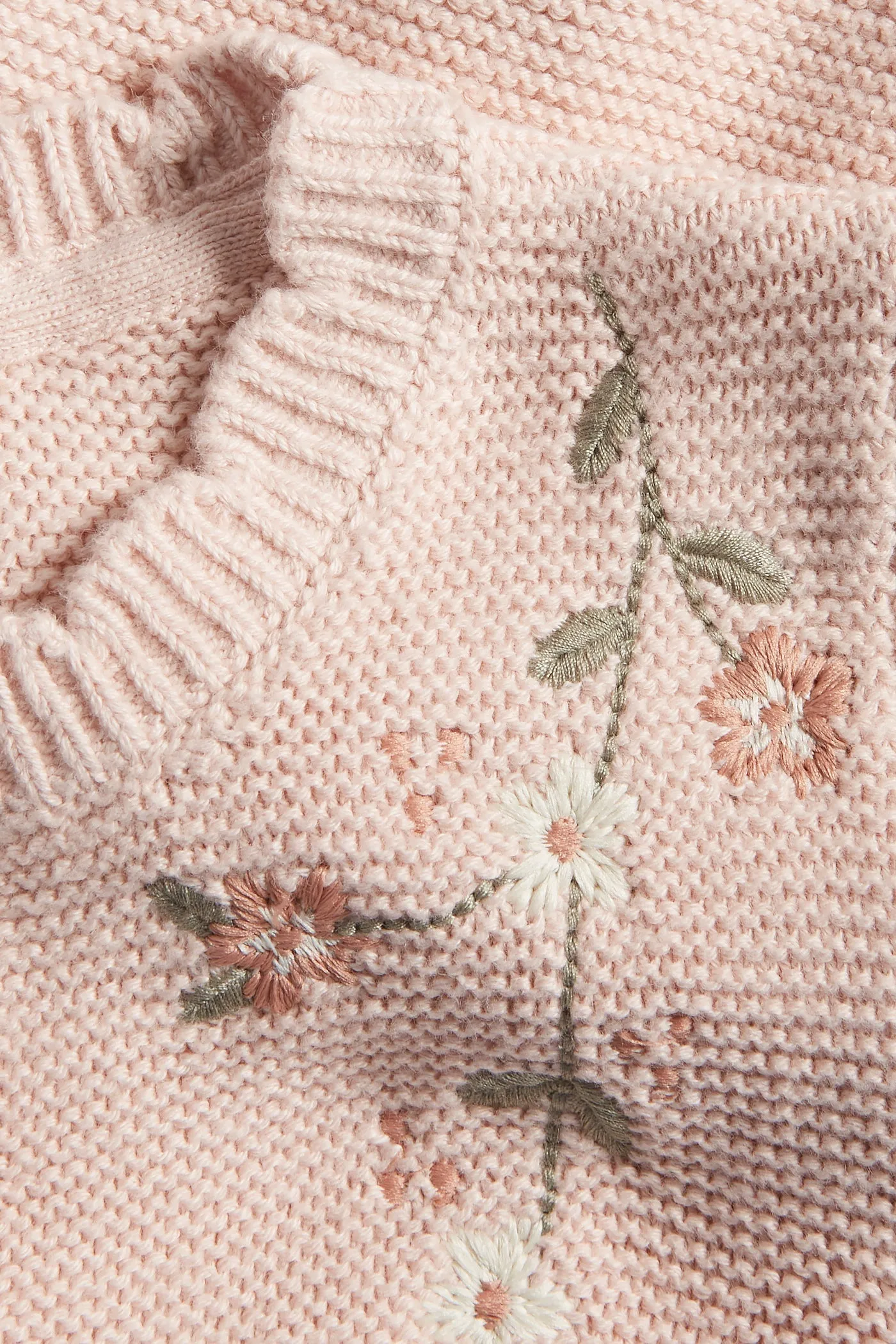 Kids' pink embroidered cardigan
