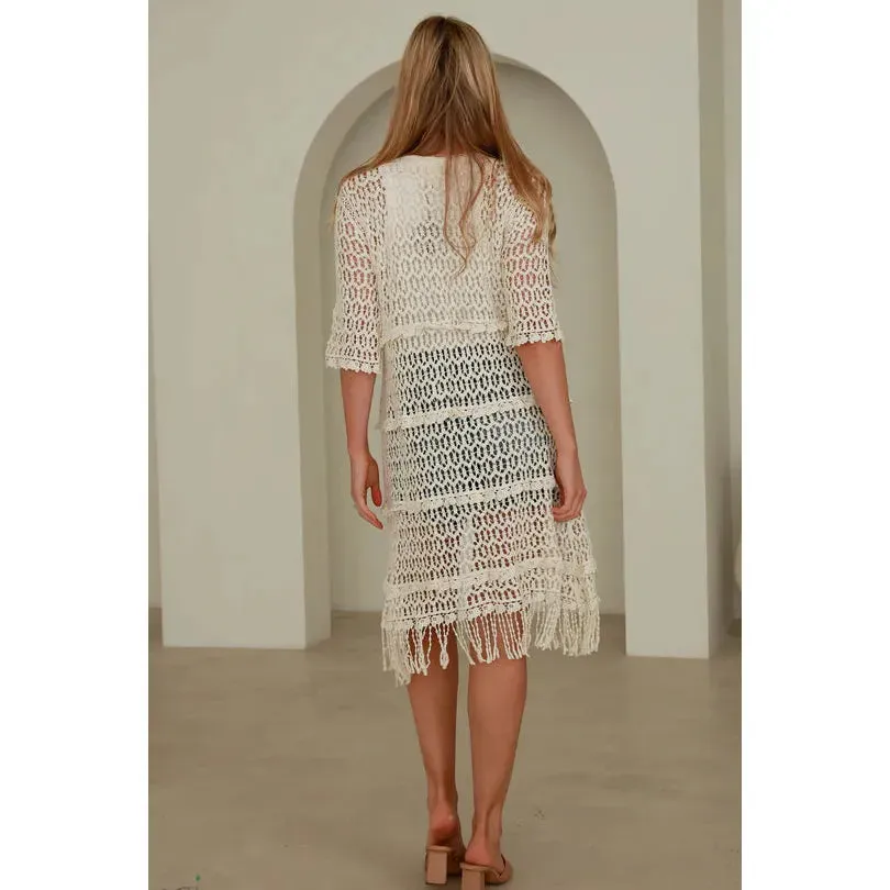 La Vie Boheme Duster - Cream Fringe