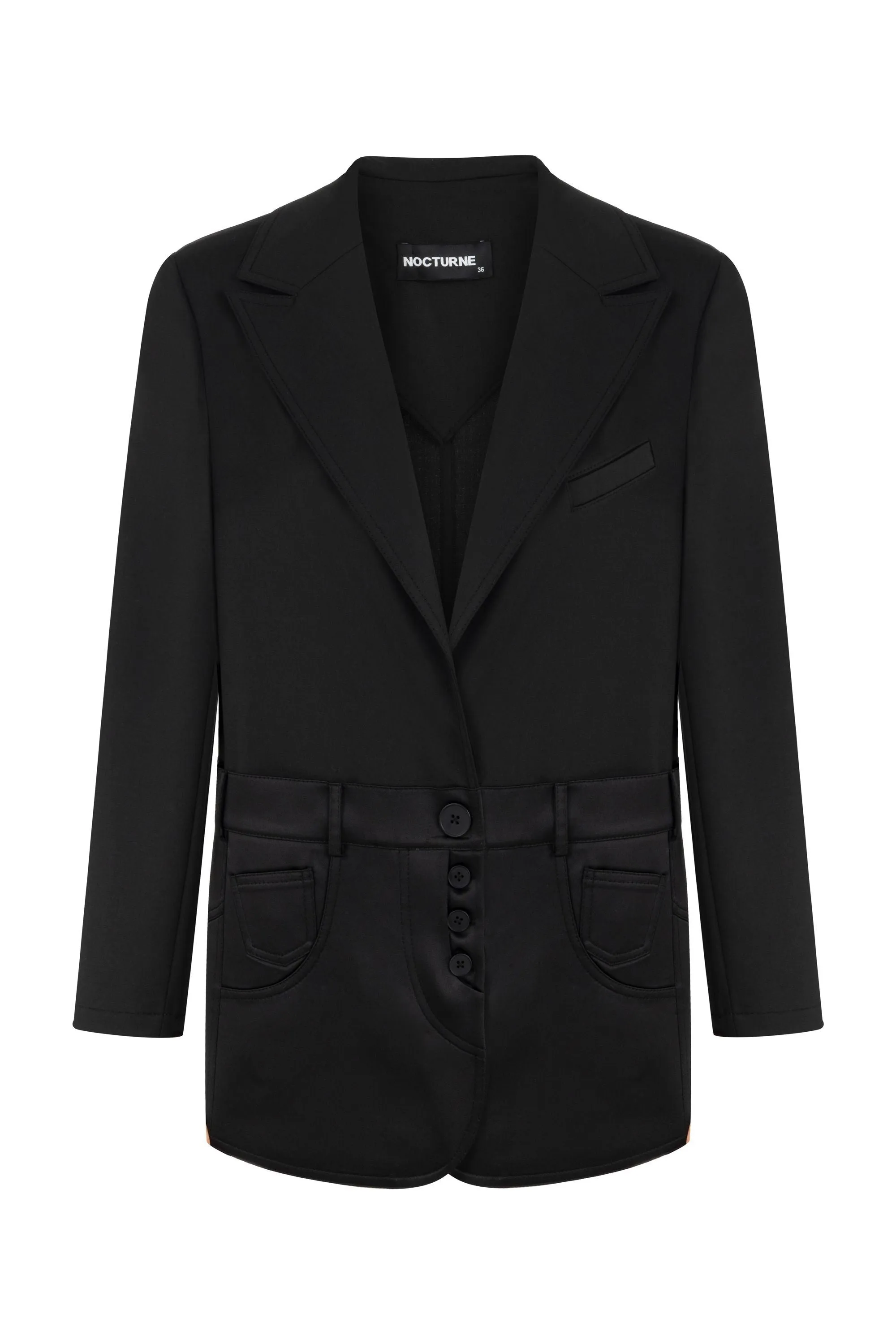 Lapel Collar Black Jacket